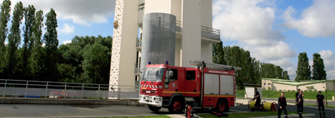 Vue de la tour de manoeuvre de l'Ecole départementale d'incendie et de secours de l'Essonne