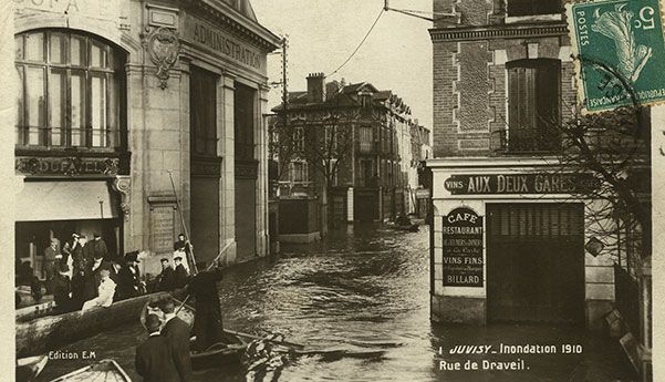 La Seine en crue en 1910 à Juvisy-sur-Orge - ©Archives départementales de l'Essonne