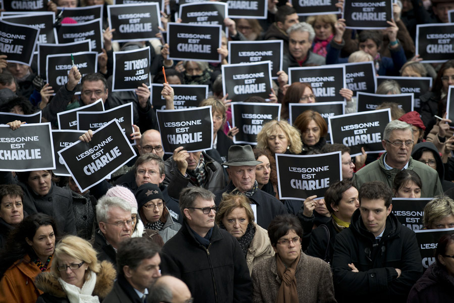 Hommage aux victimes de l'attentat de Charlie Hebdo