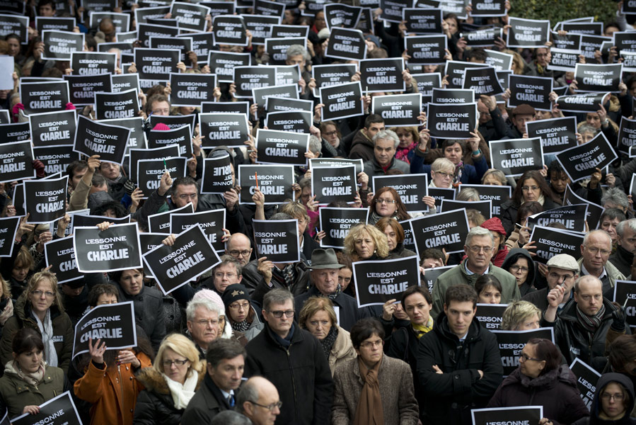 Hommage aux victimes de l'attentat de Charlie Hebdo